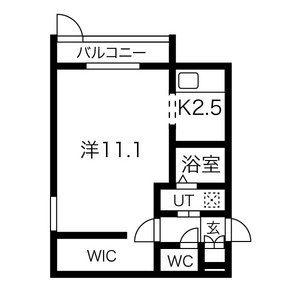 ビルベリー(1K/3階)の間取り写真