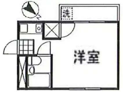 サンライズ三宅 B棟(ワンルーム/3階)の間取り写真