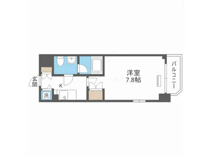 アーデン京町堀ウエスト(1K/2階)の間取り写真