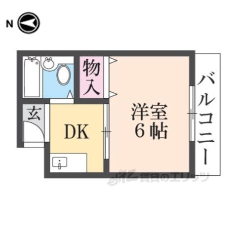 プチメゾン堀溝(1K/2階)の間取り写真