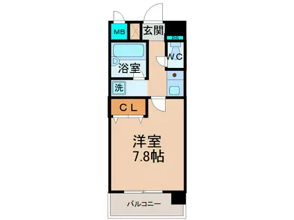 フジハイツIII(1K/7階)の間取り写真