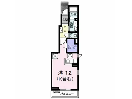 ポラリスA(1K/1階)の間取り写真