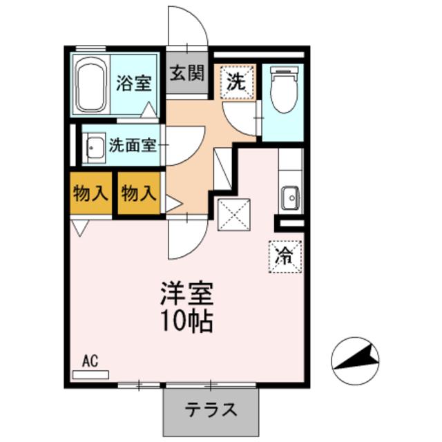 リバーパーク(ワンルーム/1階)の間取り写真