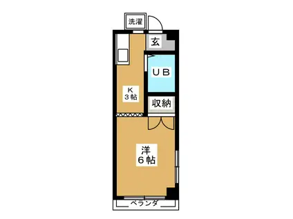 ハイムカワサキ(1K/2階)の間取り写真