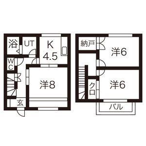 オリザI(3K/1階)の間取り写真