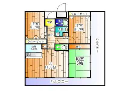 アネスト恵美寿(3LDK/8階)の間取り写真