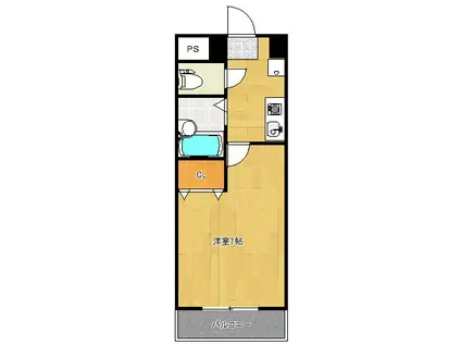 ウォーターフロント礎町(1K/5階)の間取り写真