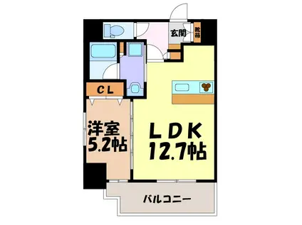 スプランディッド大須門前町(1LDK/5階)の間取り写真