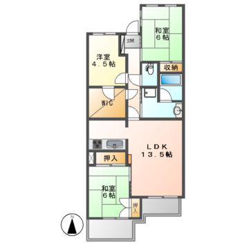 ソフィア覚王山(3LDK/4階)の間取り写真