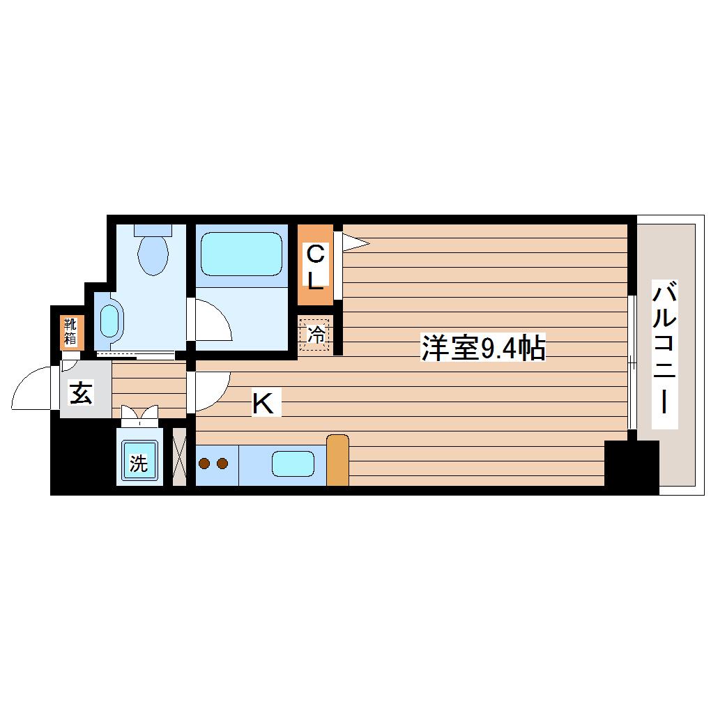 ヒューマンハイム平成(ワンルーム/10階)の間取り写真