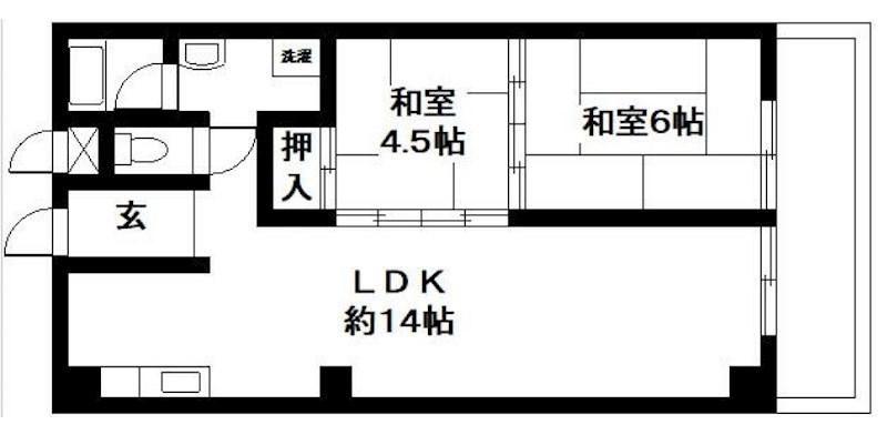 クレアトーレ姫路駅前(2LDK/4階)の間取り写真