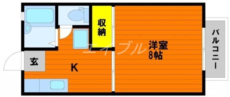 パークビサイド岡南(1K/2階)の間取り写真
