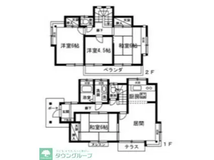 坂戸市関間3丁目戸建(4DK/1階)の間取り写真