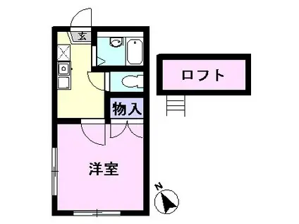 パール南柏(1K/1階)の間取り写真