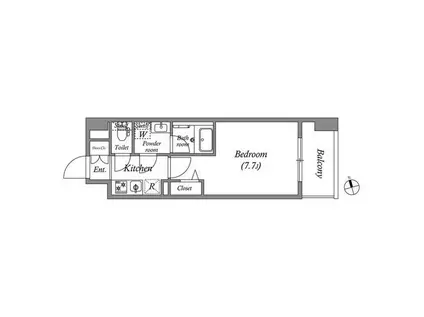 GRAN PASEO町屋(1K/4階)の間取り写真