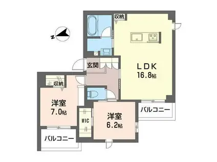 ブルームステージ(2LDK/3階)の間取り写真