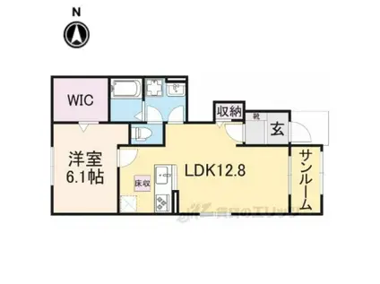ブリーゼ西岡屋2(1LDK/1階)の間取り写真