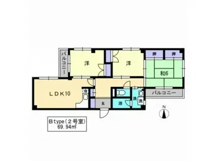 ブリッサ花ノ宮(3LDK/3階)の間取り写真