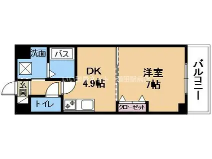 コープ美山II(1DK/4階)の間取り写真