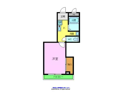 エレガンスくみの木(1K/4階)の間取り写真