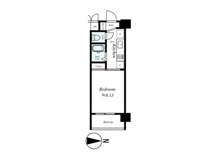 アクアプレイス京都東寺(1K/5階)の間取り写真