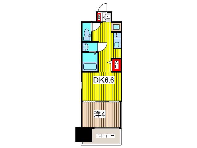 オーパスホームズ川口(1DK/15階)の間取り写真