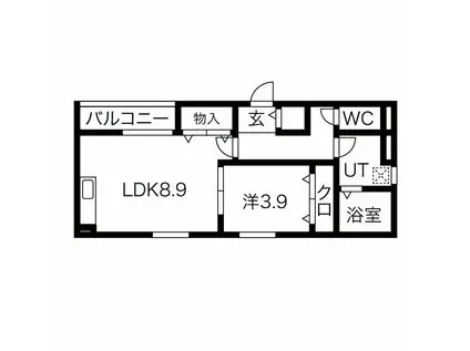 G FLAT 岩崎(1LDK/3階)の間取り写真