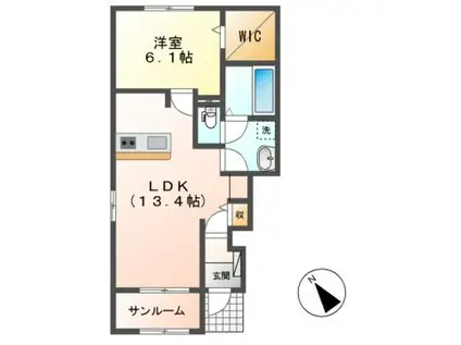 コーパル(1LDK/1階)の間取り写真