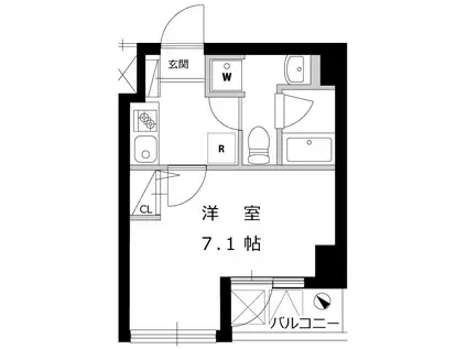 ハーモニーレジデンス田町(1K/6階)の間取り写真