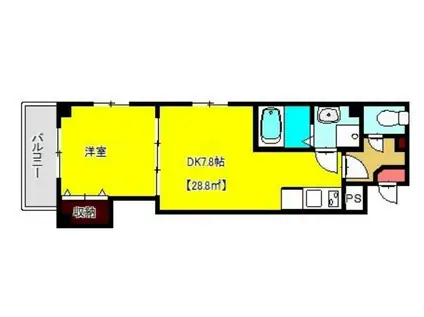 エヌ・アダージオ幕張(1DK/2階)の間取り写真