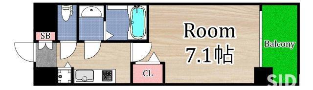 S-RESIDENCE 都島(1K/6階)の間取り写真