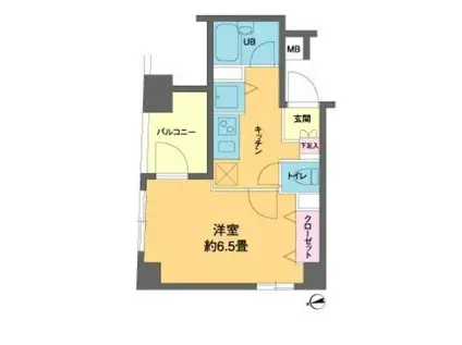 カスタリア新富町III(1K/10階)の間取り写真