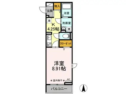 LOTUS(1K/3階)の間取り写真