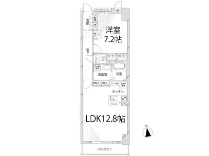 キャッスルコート博労町(1LDK/9階)の間取り写真