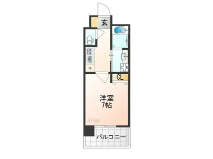 ベラジオ雅び京都西院II(1K/3階)の間取り写真