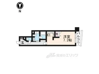 ベラジオ京都清水(ワンルーム/3階)の間取り写真
