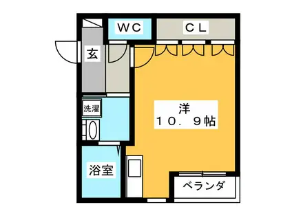 さくら SQUARE(ワンルーム/2階)の間取り写真