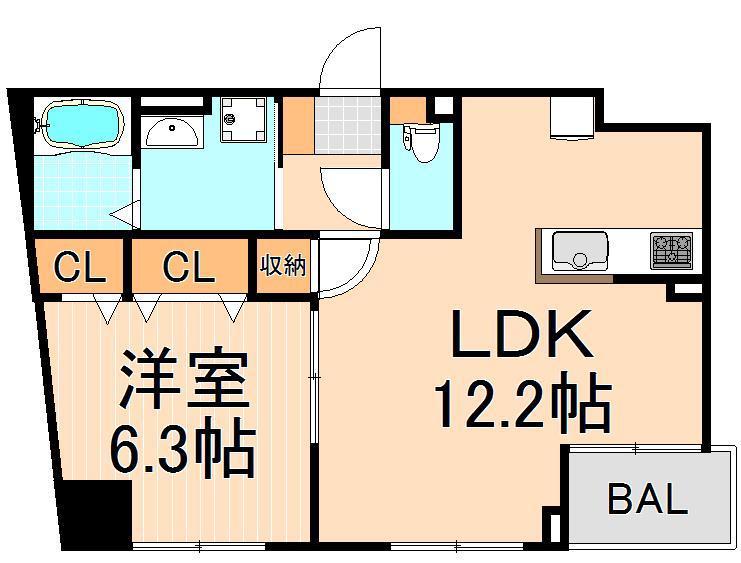 ステーションフロント浅草(1LDK/5階)の間取り写真