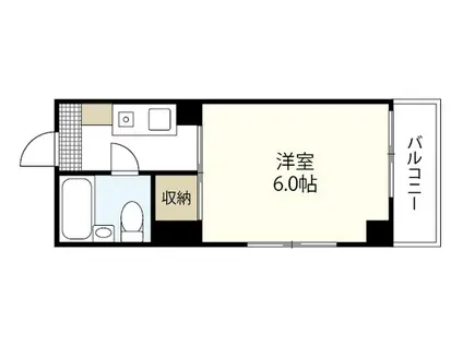 沖ビル(1K/5階)の間取り写真