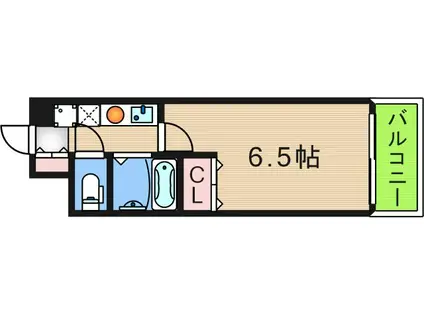 ウィンヒルズ難波南(1K/11階)の間取り写真