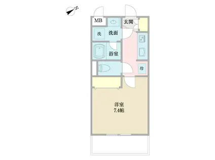 トサキパークコート西京極(1K/3階)の間取り写真