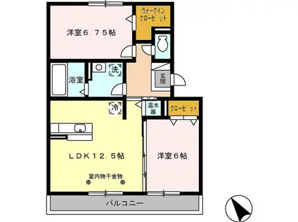 DH・アバンティ(2LDK/1階)の間取り写真