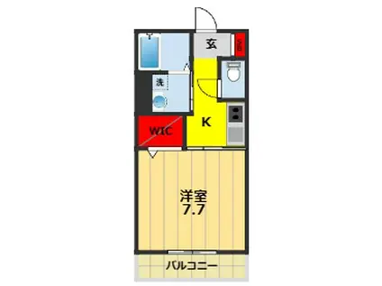セキスイ川口ビューテラス(1K/3階)の間取り写真