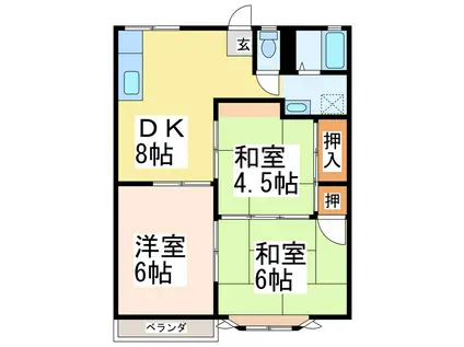 沢ハイツ(3DK/2階)の間取り写真