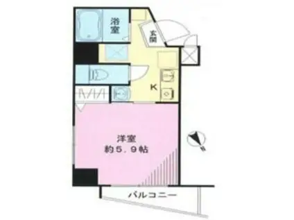 ビラフォレスト武蔵新田(1K/2階)の間取り写真