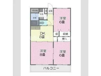 ザ・リンピアA(3DK/3階)の間取り写真