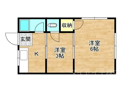 寿マンション(2K/1階)の間取り写真