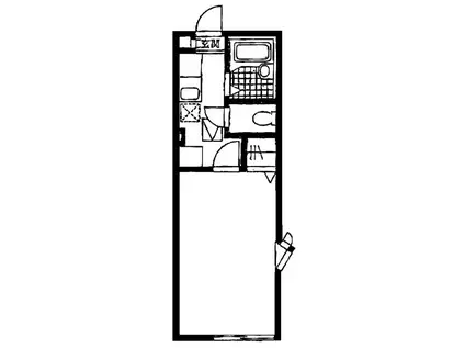 リーヴェルガーデン横浜港北(1K/2階)の間取り写真