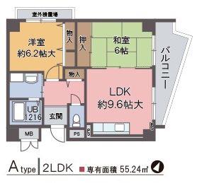 メゾン・ドュウ(2LDK/3階)の間取り写真