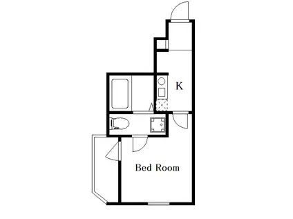 ヴェルデリア中野(1K/1階)の間取り写真